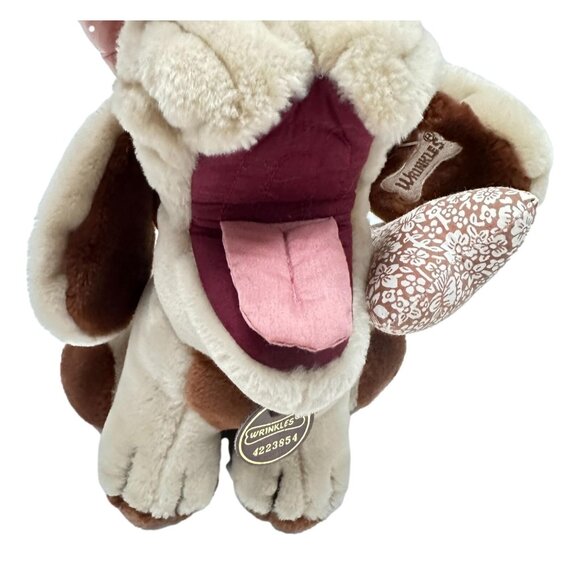 Vintage Wrinkles Ganz Dog Beige Plush Tag 10 in with Bone and Tags 1984 - Picture 7 of 16